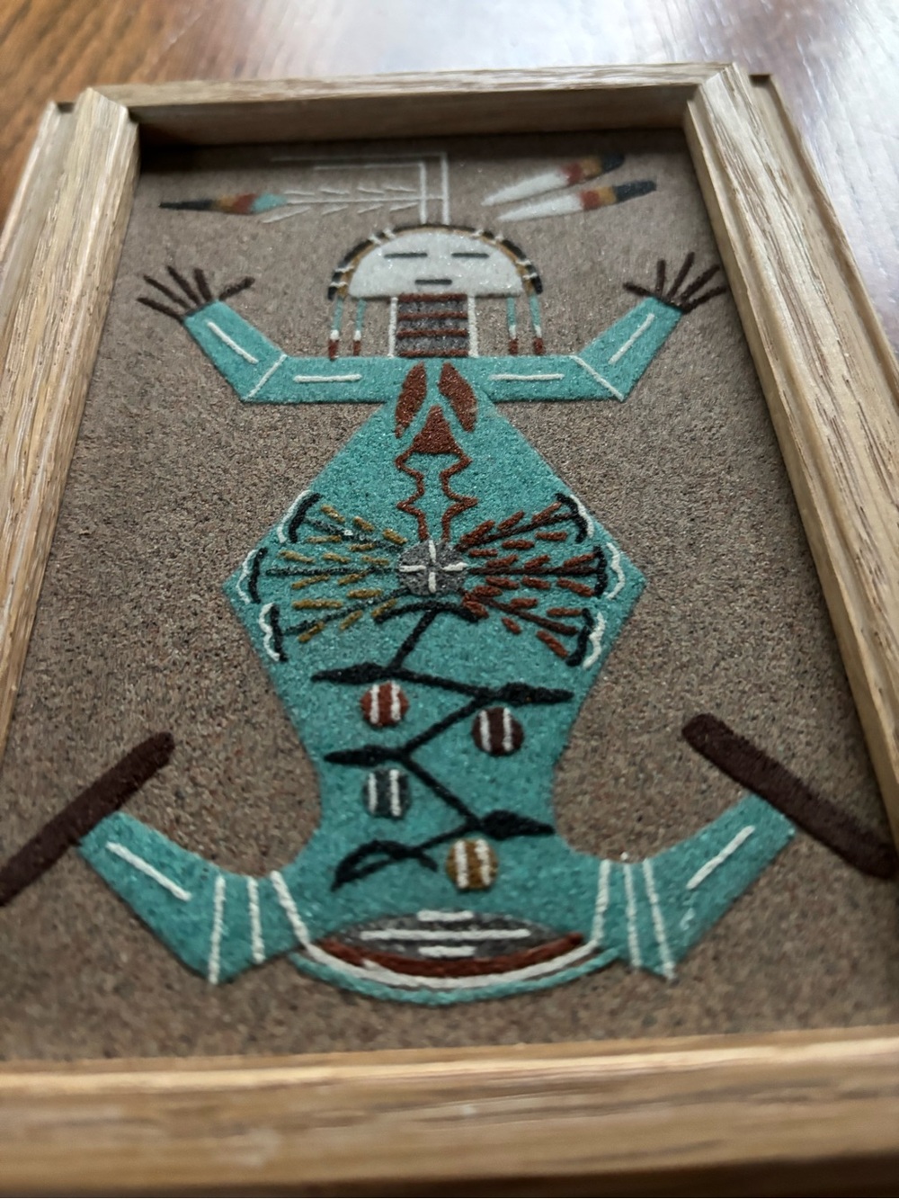Navajo Sand Art wall hanging. Mother Earth